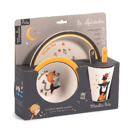 Moulin Roty Baby Dish Set - Moustaches