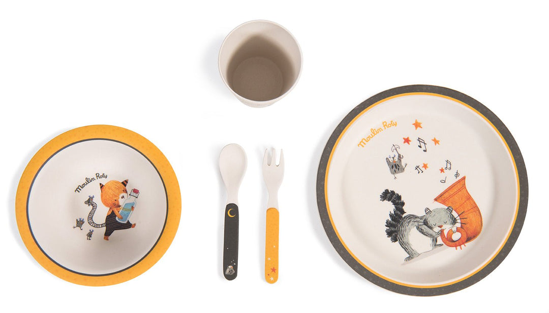Moulin Roty Baby Dish Set - Moustaches