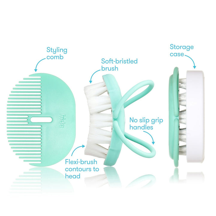 Fridababy Fridababy Baby Head - Hugging Hairbrush + Styling Comb Set Baby Health & Grooming Kits