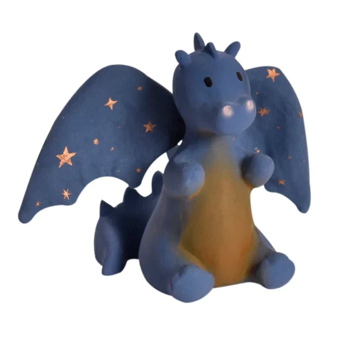 tikiri Baby Midnight Dragon Natural Rubber Rattle with Crinkle Wings