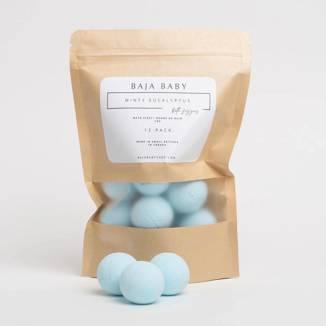 Baja Baby Mini Bath Fizzies 12 Pack – colorful bath bombs for babies