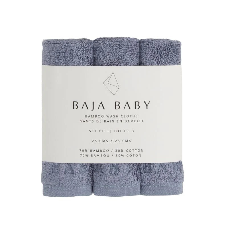 BAJA BABY Washcloth 3pk Bath Towel and Washcloth True Blue - Image 8