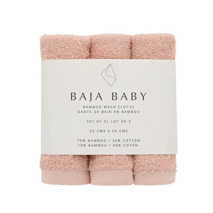 BAJA BABY Washcloth 3pk Bath Towel and Washcloth Rose - Image 5