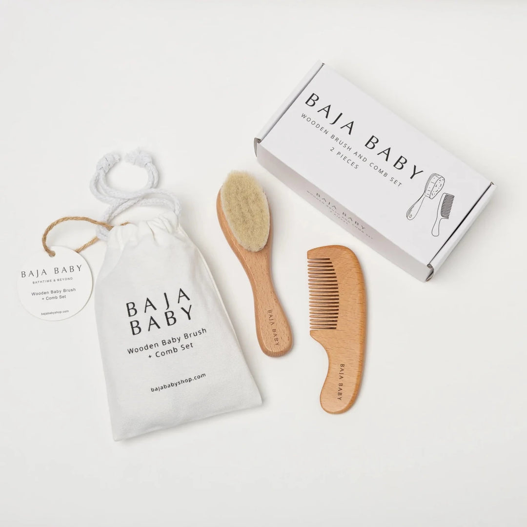 Baja Baby Wooden Brush and Comb Set