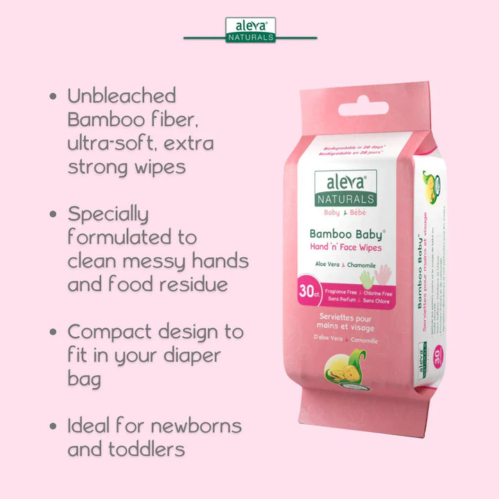 aleva NATURALS Bamboo Baby Specialty Wipes Pack