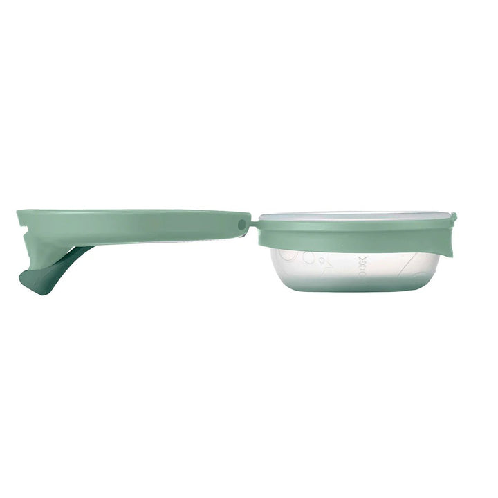b.box Fill + Feed Storage and Containers Sage - Green kitchen tool with a clear container on a white background