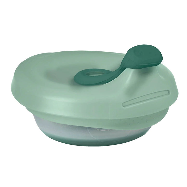 b.box Fill + Feed Storage and Containers Sage -  Green kitchen tool with a lid and handle on a white background
