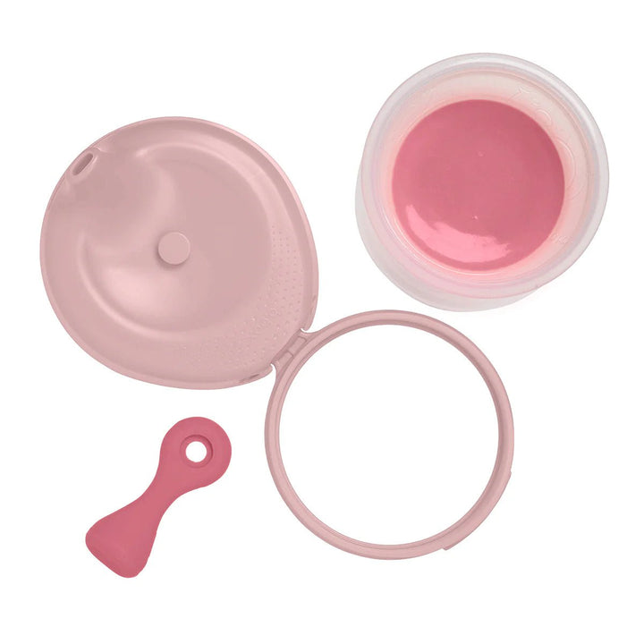 b.box Fill + Feed Storage and Containers Blush -  Pink lip balm container with mirror, applicator, and pink lid 