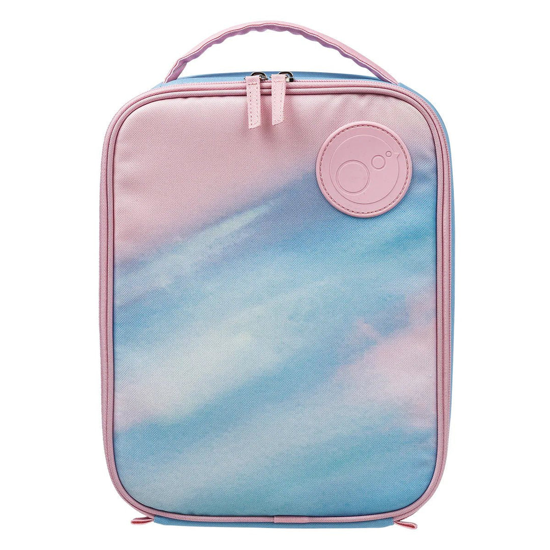 b.box Insulated Flexi Lunchbag Morning Sky -  Rectangular lunch bag with pink and blue gradient design on a white background
