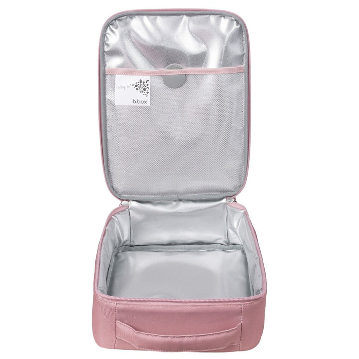 b.box Insulated Flexi Lunchbag Unicorn Dreams - Pink and gray insulated lunch bag with a visible brand label 