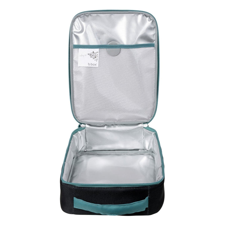 b.box Insulated Flexi Lunchbag MVP -  Open travel organizer bag with a visible brand label on a white background