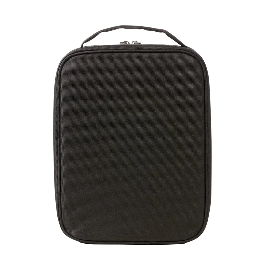 b.box Insulated Flexi Lunchbag Basic Black - Black rectangular travel bag with a handle on a white background
