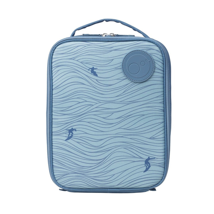b.box Insulated Flexi Lunchbag Surfs Up -  Blue shoe bag with wave pattern and brand logo on a white background