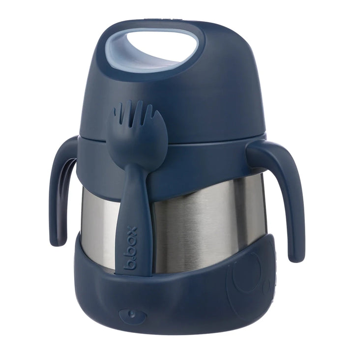 b.box Insulated Food Jar - 335ml Storage and Containers Midnight - Navy blue thermos with spoon and handle  