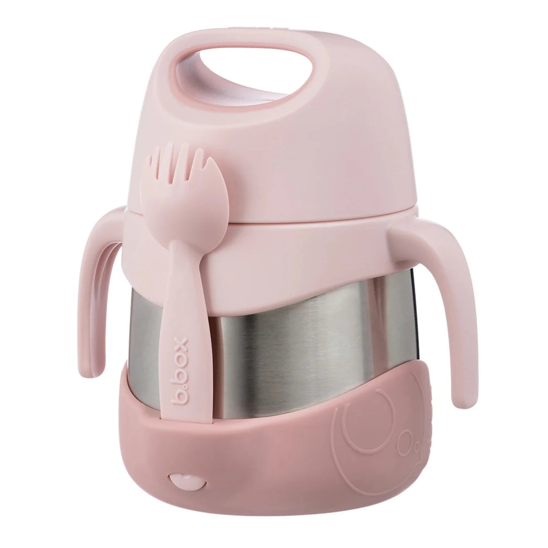 b.box Insulated Food Jar - 335ml Storage and Containers Blush Crush - Pink children's thermos with spoon and fork  
