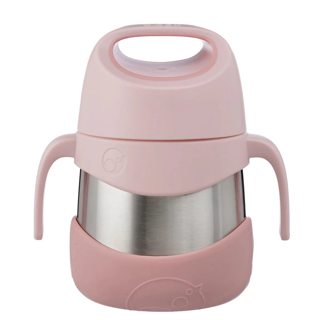 b.box Insulated pink Food Jar - 335ml Storage and Containers Blush Crush with a stainless steel body, pink silicone base,  