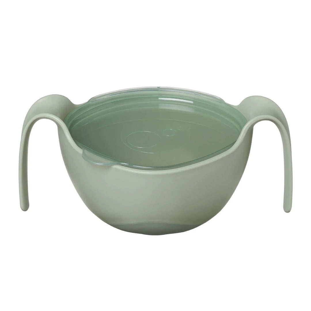 b.box Sip + Snack Bowl Plates, Bowls & Cutlery Sage - Green bowl with handles on a white background