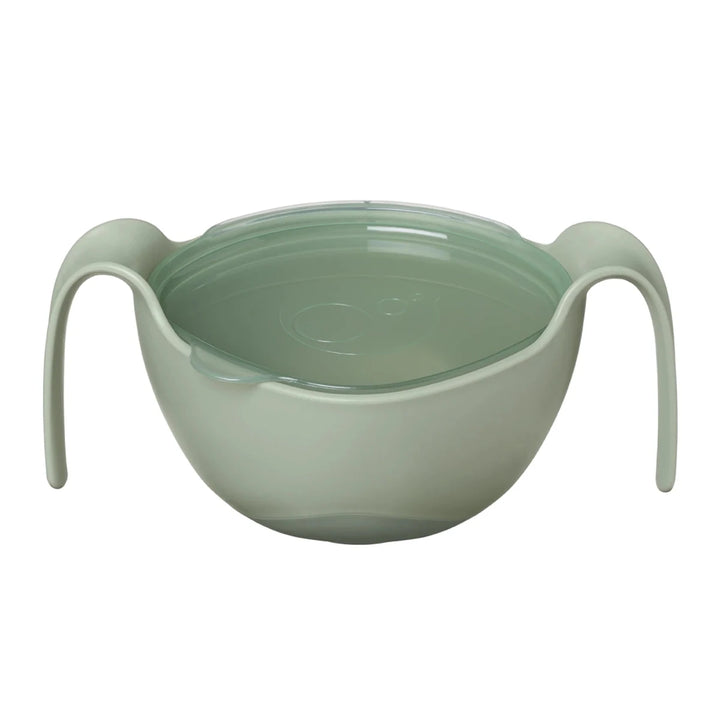 b.box Sip + Snack Bowl Plates, Bowls & Cutlery Sage - Green bowl with handles on a white background