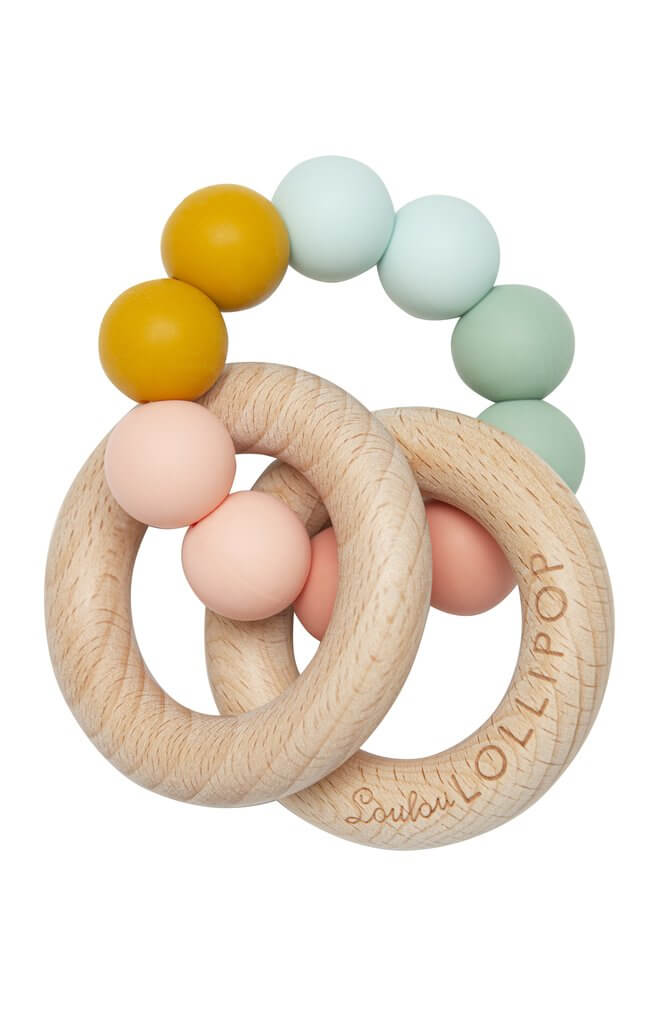 LOULOU LOLLIPOP Bubble Silicone and Wood Teether