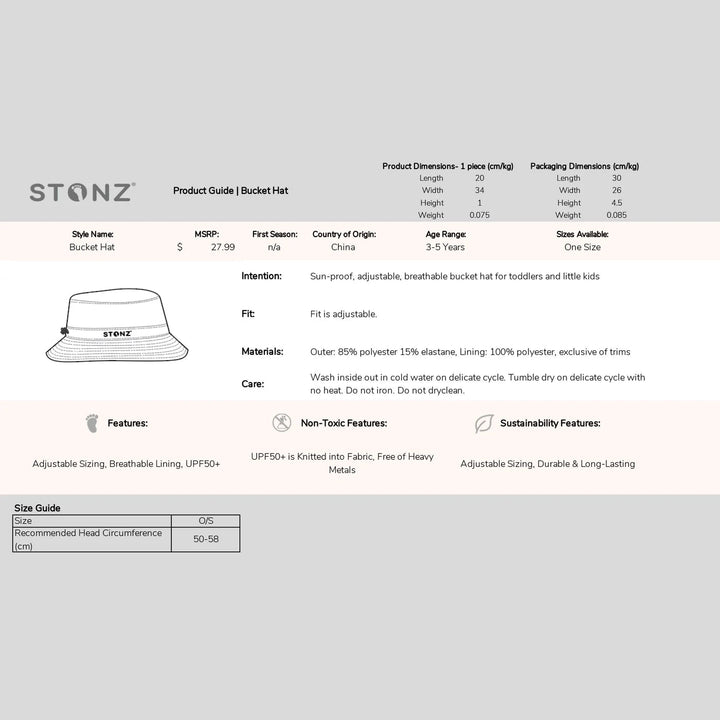 Stonz Stonz - Bucket Hat 9m - 6yrs
