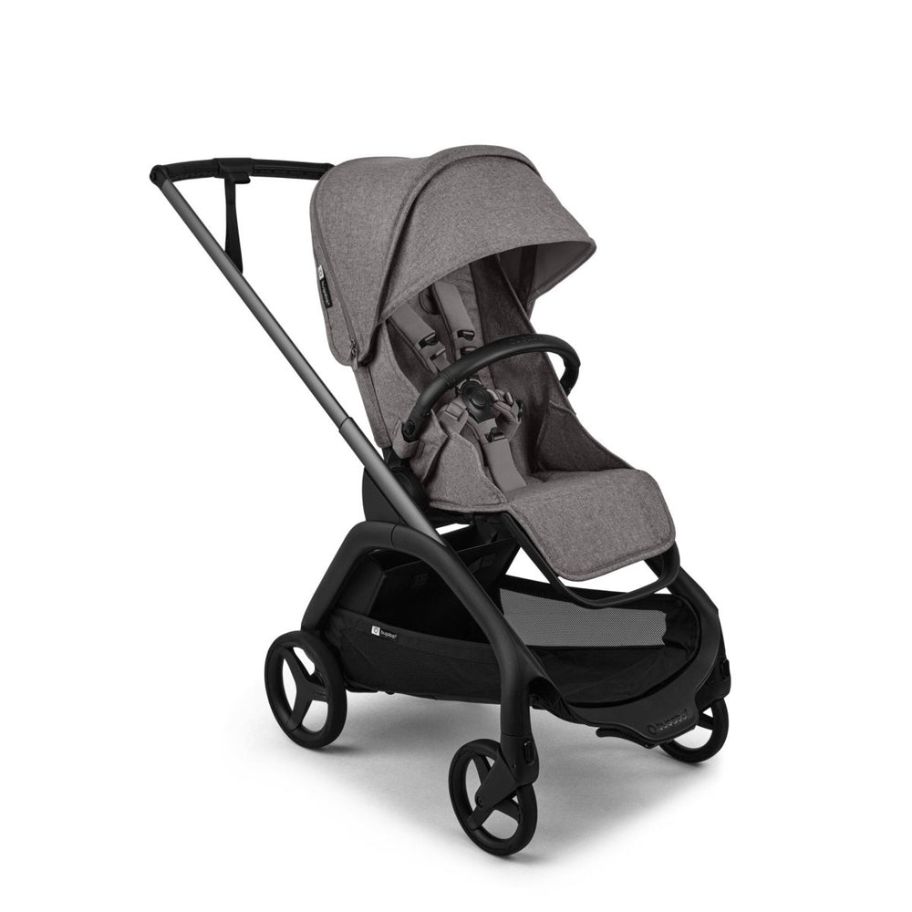 Bugaboo Dragonfly Plus Seat Stroller Stroller Grey Melange - Gray and black stroller on a white background