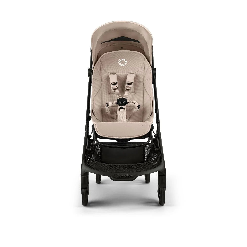 Bugaboo Butterfly 2 complete ultra-compact travel stroller in beige on a white background