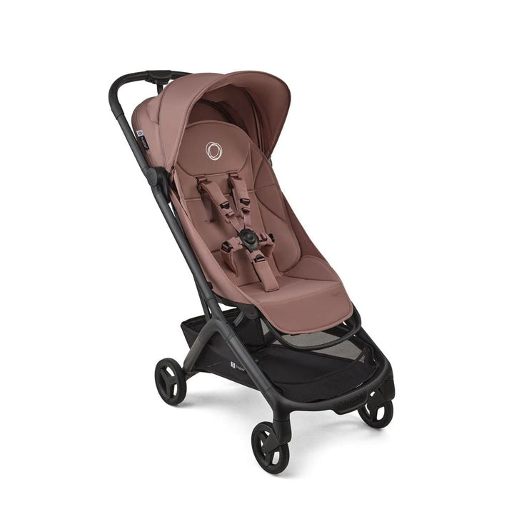 bugaboo-butterfly-2-complete-ultra-compact-travel-stroller Brown baby stroller on a white background