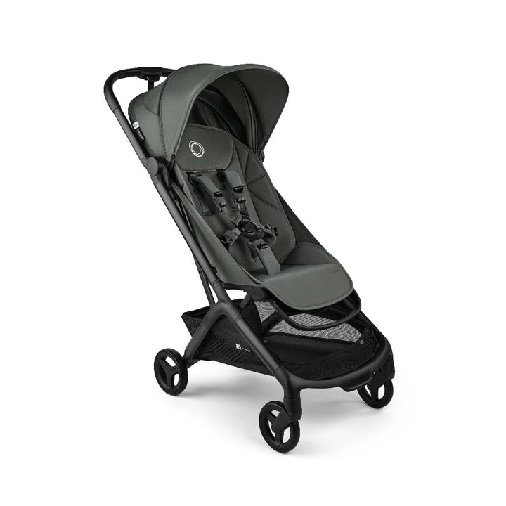 bugaboo-butterfly-2-complete-ultra-compact-travel-stroller Black and gray stroller on a white background
