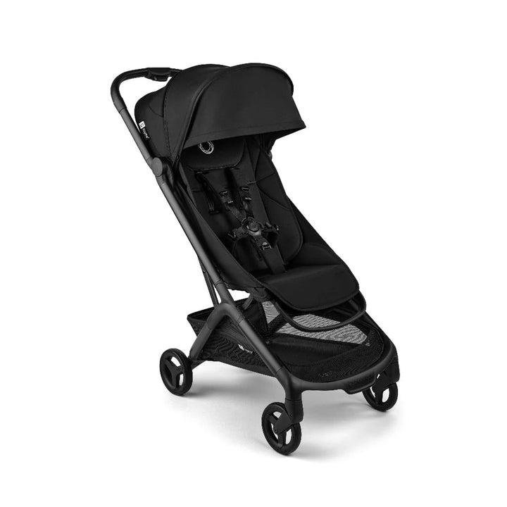 bugaboo-butterfly-2-complete-ultra-compact-travel-strollerBlack stroller on a white background