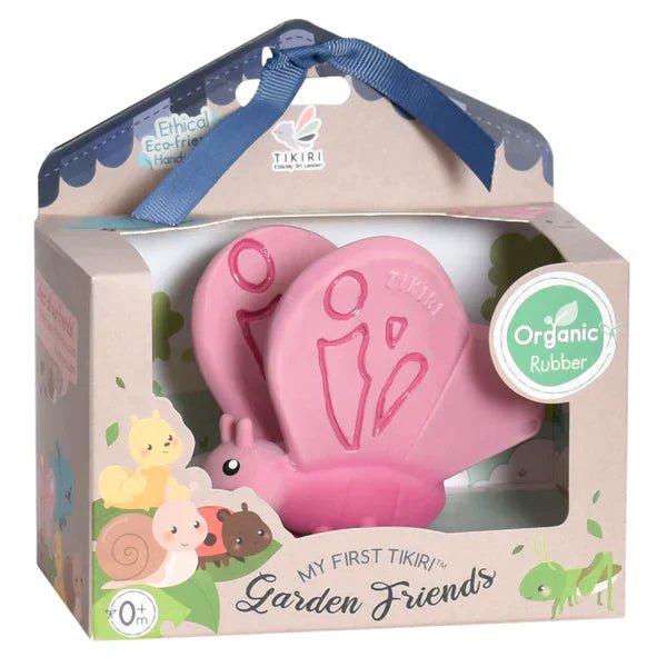tikiri Tikiri - Butterfly Natural Rubber Teether, Rattle & Bath Toy Pacifiers & Teethers