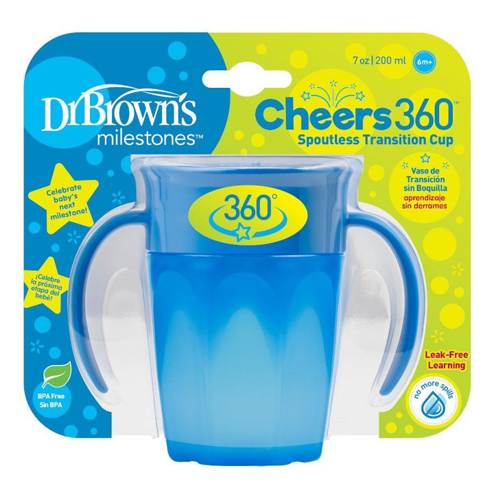 Dr. Brown’s Cheers 360 Spoutless Transition Sippy Cup With Handles, 7oz (6m+)