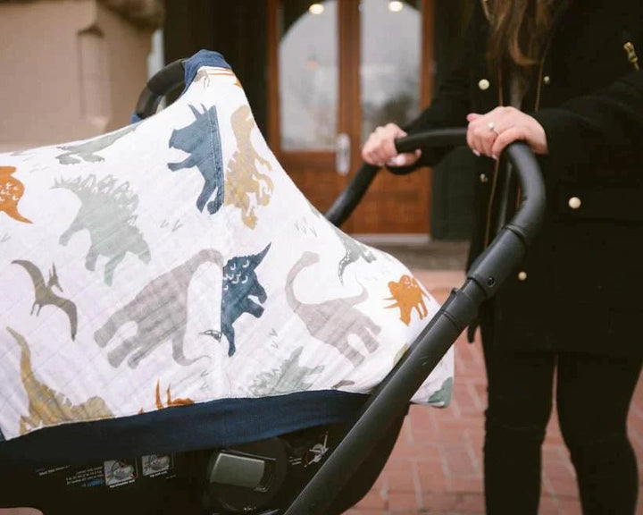 little unicorn Cotton Muslin Car Seat Canopy