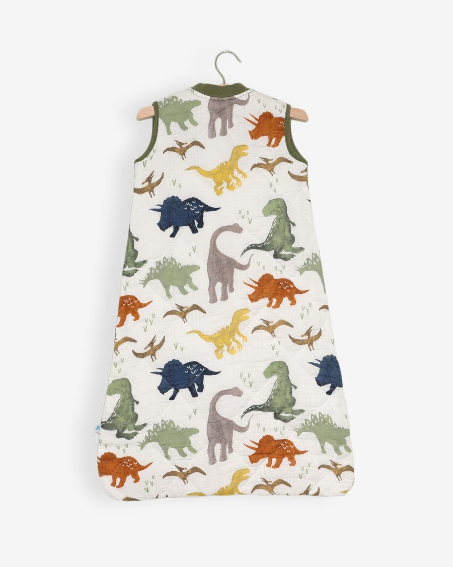 little unicorn Cotton Muslin Quilted Sleep Bag Dino Friends