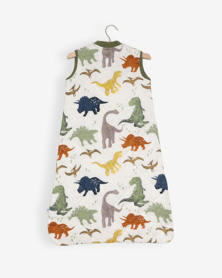 little unicorn Cotton Muslin Quilted Sleep Bag Dino Friends