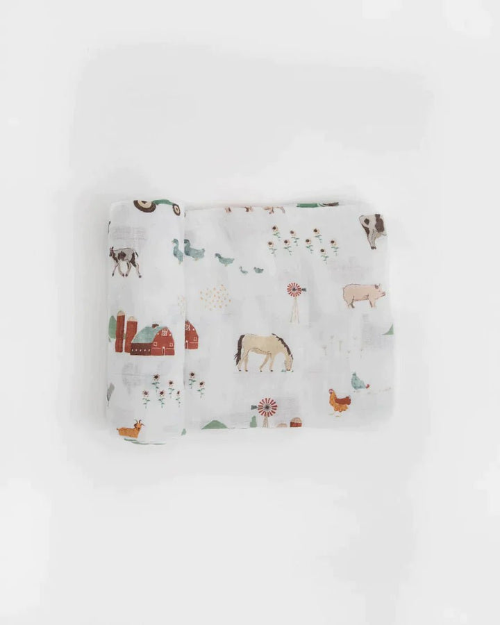 little unicorn Cotton Muslin Swaddle Blanket