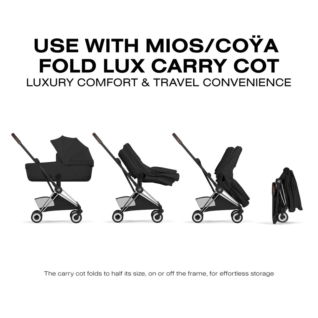CYBEX MIOS COYA Fold Lux Carry Cot compatible with COYA stroller providing premium newborn comfort and protection