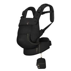 CYBEX LAYA Carrier Baby Carriers Magic Black - Black baby carrier with a small black pouch on a white background
