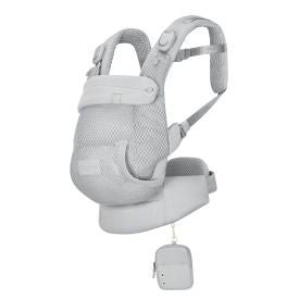 CYBEX LAYA Carrier Baby Carriers Fog Grey - Gray baby carrier with matching pouch on a white background
