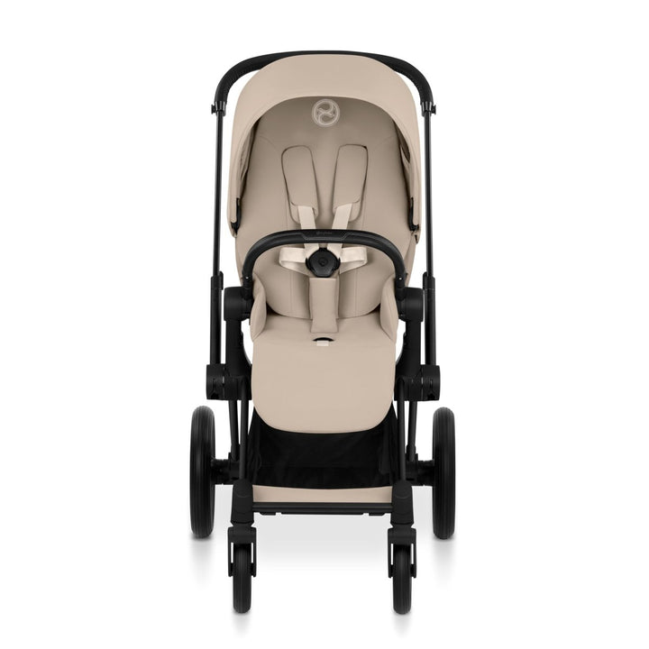 Cybex PRIAM Stroller - 2026 Baby Strollers Cozy Beige -  Beige baby stroller with black frame on a white background