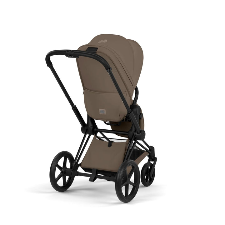 Cybex PRIAM Stroller - 2026 Baby Strollers Coconut Brown - Brown baby stroller with black frame on a white background