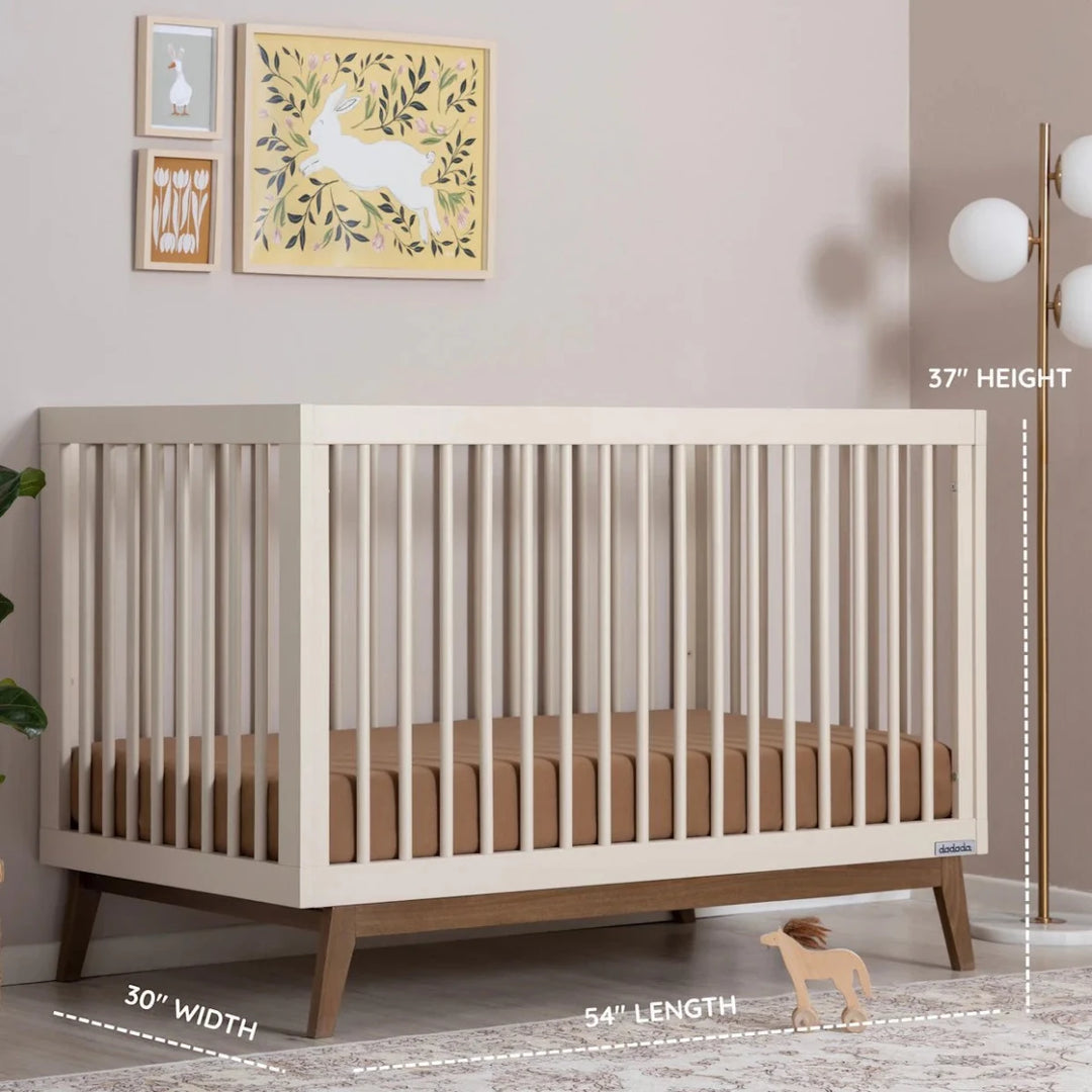dadada furniture Soho 3 in 1 Convertible Crib Cribs & Toddler Beds Almond Milk & Walnut - Image 33