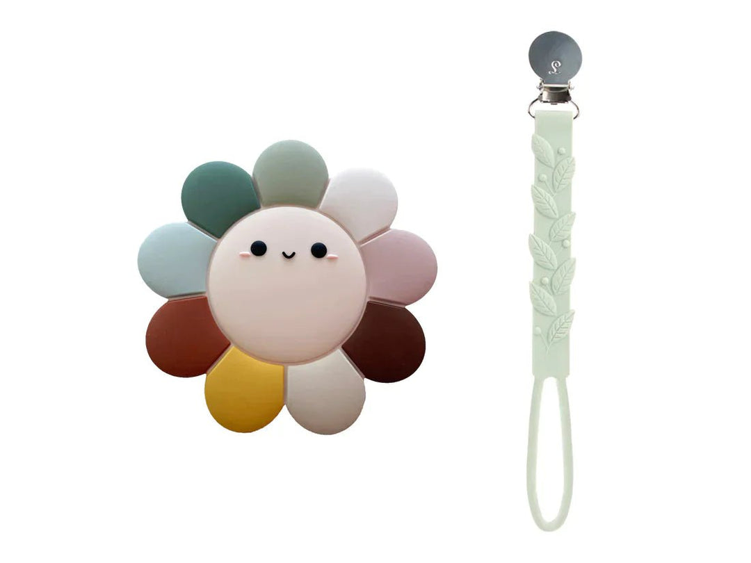 LOULOU LOLLIPOP LOULOU LOLLIPOP - Daisy Silicone Teether Set Daisy Pacifiers & Teethers