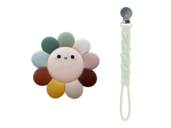 LOULOU LOLLIPOP LOULOU LOLLIPOP - Daisy Silicone Teether Set Daisy Pacifiers & Teethers