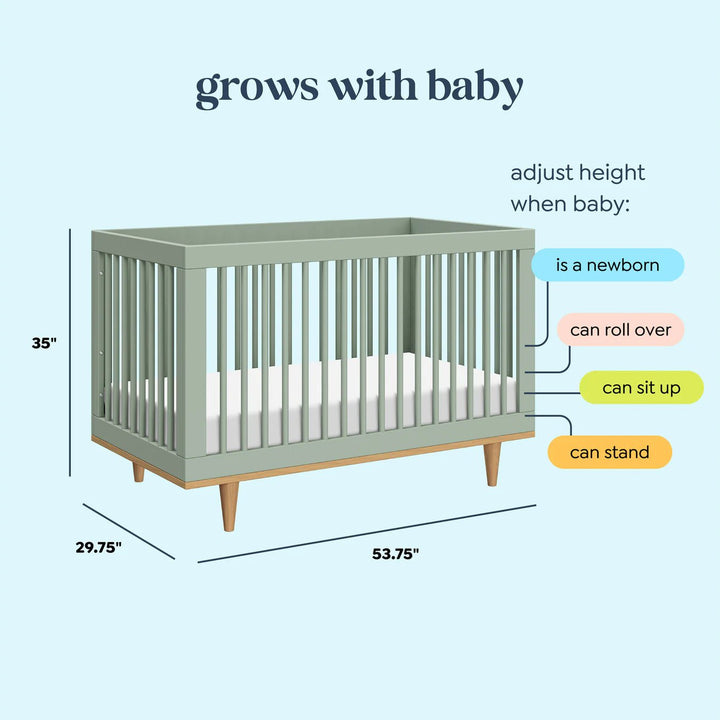 DaVinci Marley 3 - in - 1 Convertible Crib Light Sage & Honey
