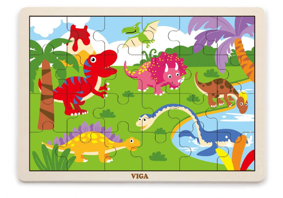 viga Dinosaurs wooden puzzle - 24pc