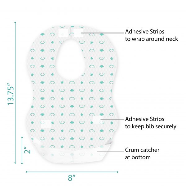 Baby Works Disposable Bibs with Crumb Catcher 24 Value Pack