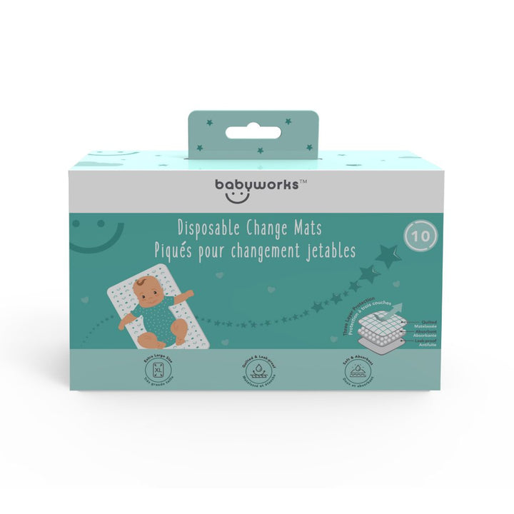 Baby Works Disposable Diaper Change Mats 10 pk