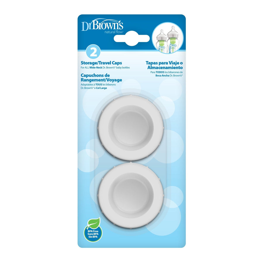 Dr. Brown’s Natural Flow Bottle Storage Travel Caps Wide - Neck 2pk