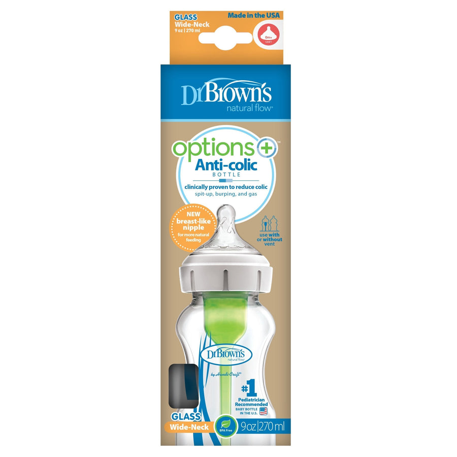 Dr. Brown’s Natural Flow Options+ Glass Bottle Wide - Neck 9oz/270 ml
