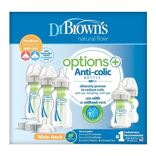 Dr. Brown’s Dr. Brown’s Options+ Wide Neck Newborn Feeding Set Baby Bottles